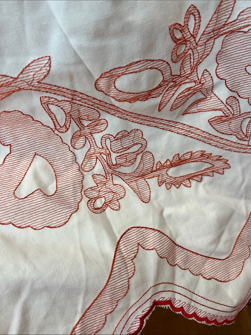Hyacinth House White Midi Dress with Red Embroidered Detail. Size S. NWOT - Picture 8 of 10